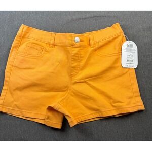 Wonder Nation Girls Orange‎ Denim Shorts Elastic Waist Size Large (10-12) NWT
